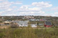 flatt landskap m hus