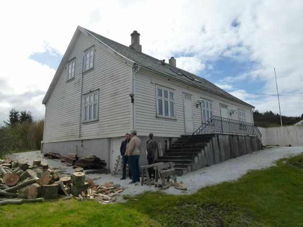 Huset sett fra utsiden under rehabilitering
