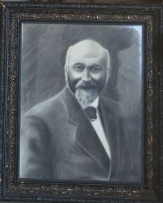 Portrettbilde sort hvitt av Mathias Amlund Modum