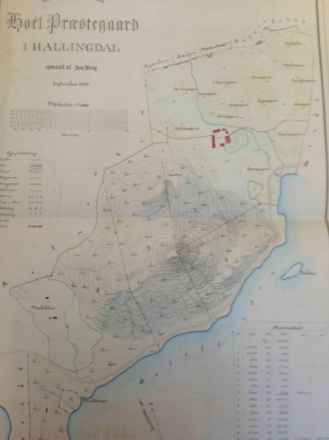 Gammelt kart over eiendommen i Hole
