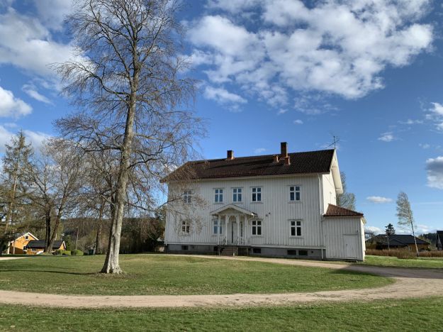 Oppkjørsel og tuntre foran prestegården