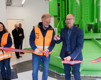 Knut Nørve og Oddmund Klakegg Opning av Øvrebø Kraftverk