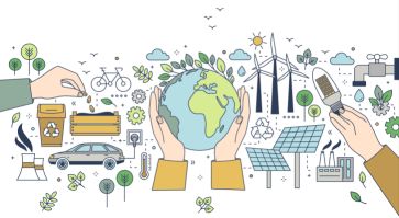 Illustrasjonsbilde av grønn energi og økonomi